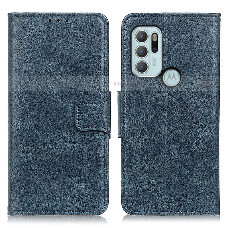 Coque Portefeuille Livre Cuir Etui Clapet M09L pour Motorola Moto G60s Bleu Plus