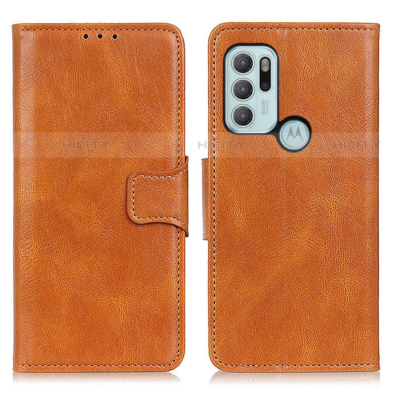 Coque Portefeuille Livre Cuir Etui Clapet M09L pour Motorola Moto G60s Marron Plus