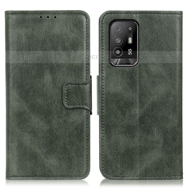 Coque Portefeuille Livre Cuir Etui Clapet M09L pour Oppo F19 Pro+ Plus 5G Vert Plus