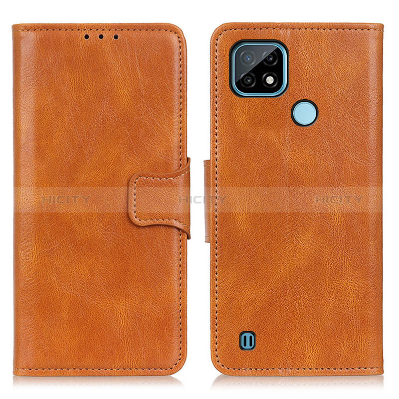 Coque Portefeuille Livre Cuir Etui Clapet M09L pour Realme C21 Marron Plus