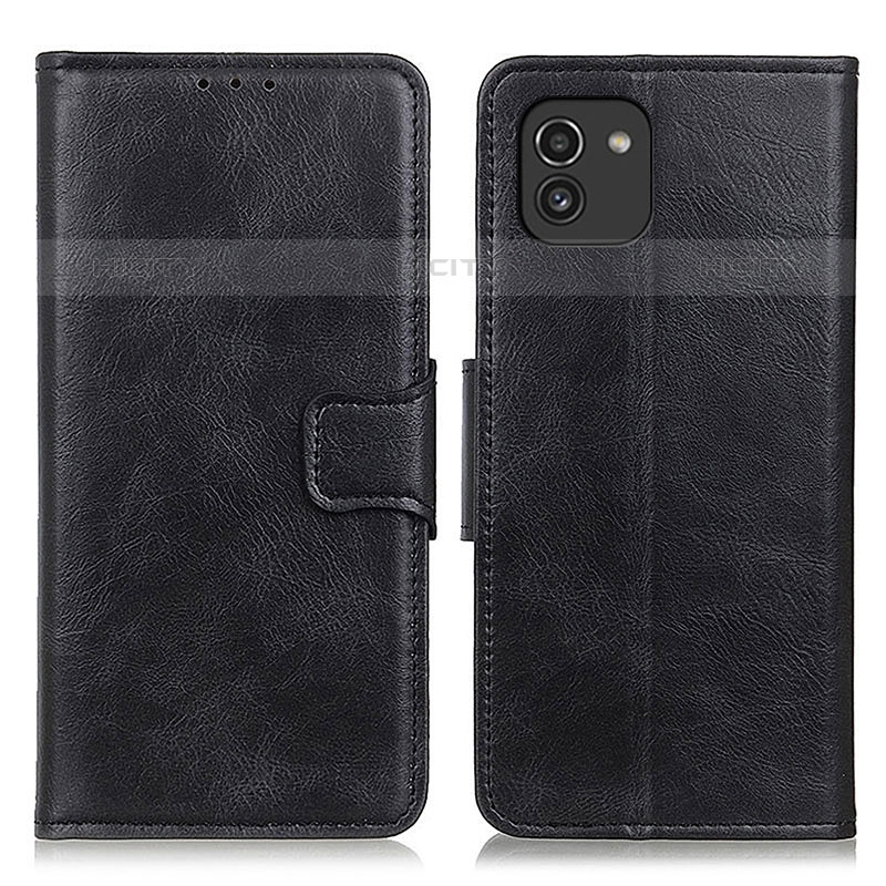 Coque Portefeuille Livre Cuir Etui Clapet M09L pour Samsung Galaxy A03 Noir Plus