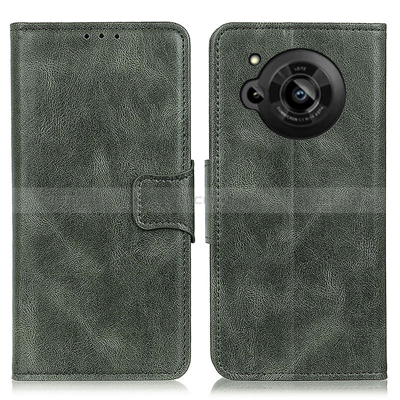 Coque Portefeuille Livre Cuir Etui Clapet M09L pour Sharp Aquos R7s Vert Plus