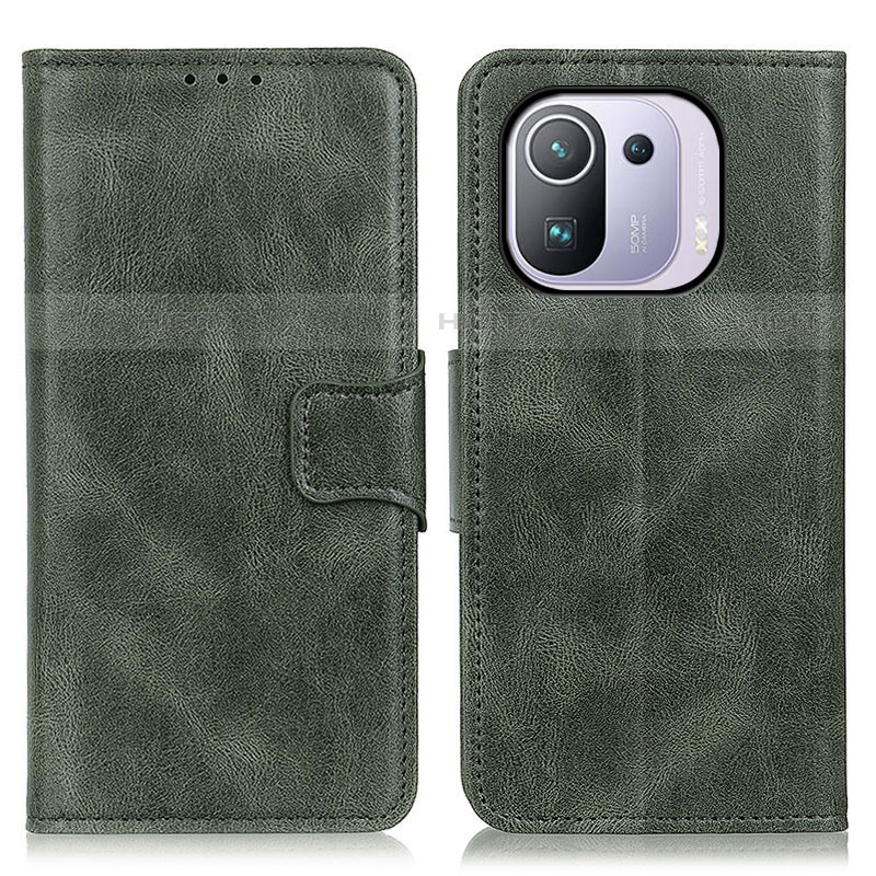 Coque Portefeuille Livre Cuir Etui Clapet M09L pour Xiaomi Mi 11 Pro 5G Vert Plus