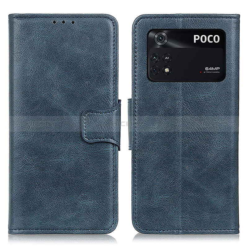 Coque Portefeuille Livre Cuir Etui Clapet M09L pour Xiaomi Poco M4 Pro 4G Bleu Plus