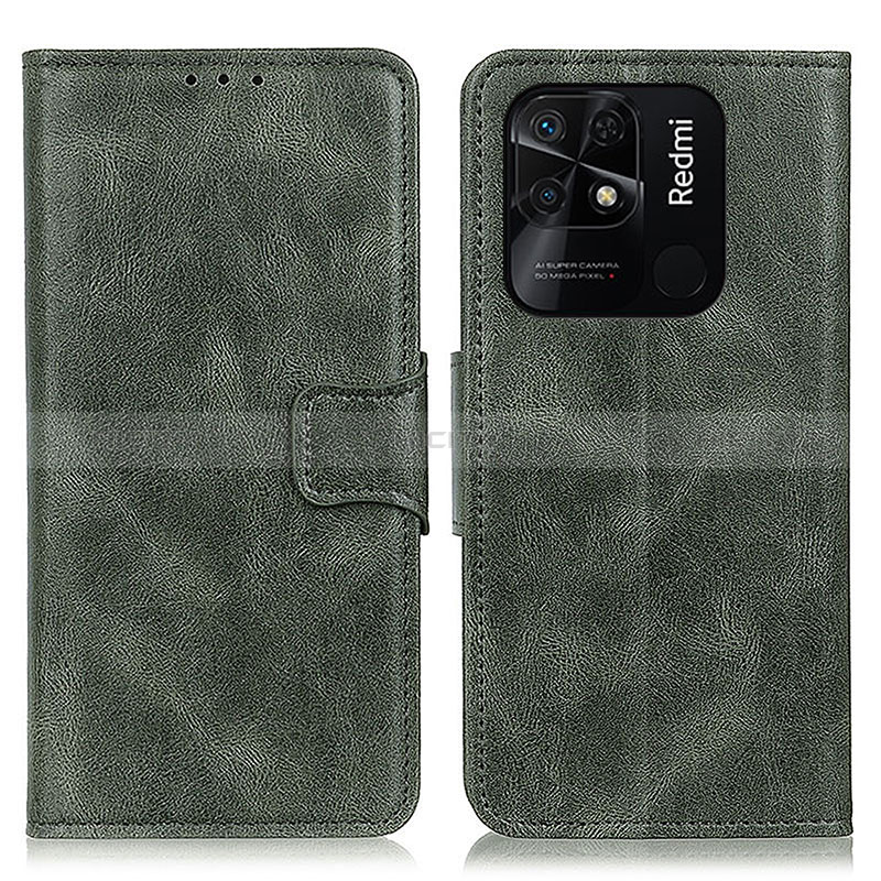 Coque Portefeuille Livre Cuir Etui Clapet M09L pour Xiaomi Redmi 10 Power Vert Plus