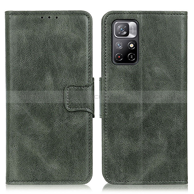 Coque Portefeuille Livre Cuir Etui Clapet M09L pour Xiaomi Redmi Note 11 5G Vert Plus