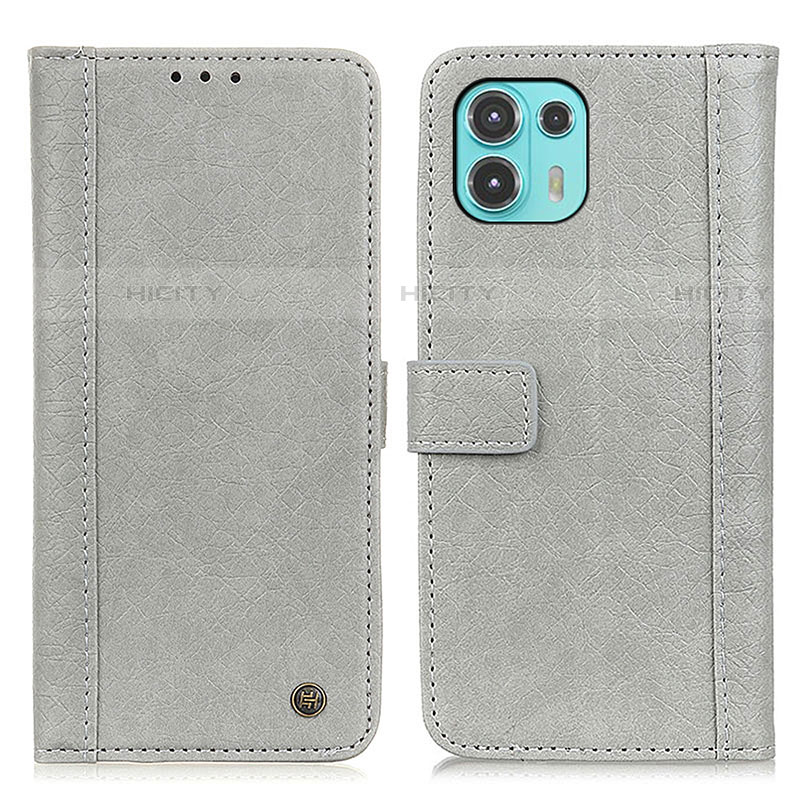 Coque Portefeuille Livre Cuir Etui Clapet M10L pour Motorola Moto Edge 20 Lite 5G Gris Plus