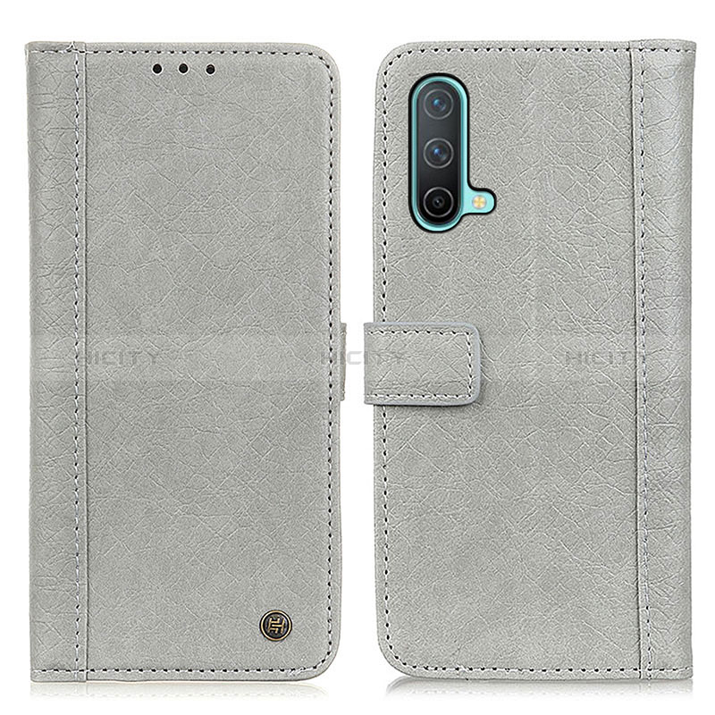 Coque Portefeuille Livre Cuir Etui Clapet M10L pour OnePlus Nord CE 5G Gris Plus