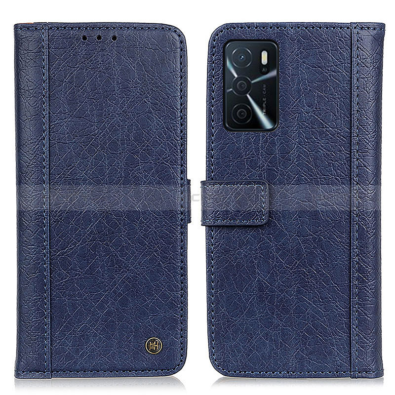 Coque Portefeuille Livre Cuir Etui Clapet M10L pour Oppo A16 Bleu Plus