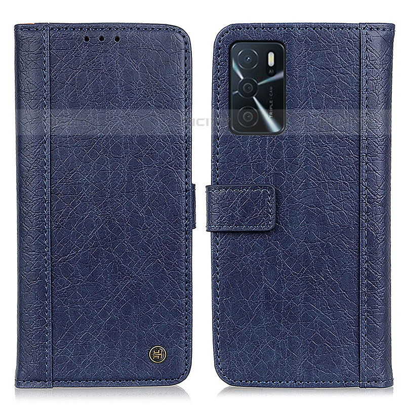 Coque Portefeuille Livre Cuir Etui Clapet M10L pour Oppo A54s Bleu Plus