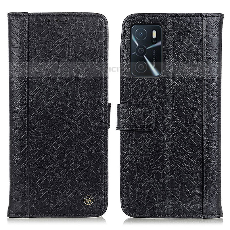 Coque Portefeuille Livre Cuir Etui Clapet M10L pour Oppo A54s Noir Plus