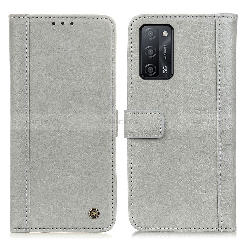 Coque Portefeuille Livre Cuir Etui Clapet M10L pour Oppo A56 5G Gris Plus