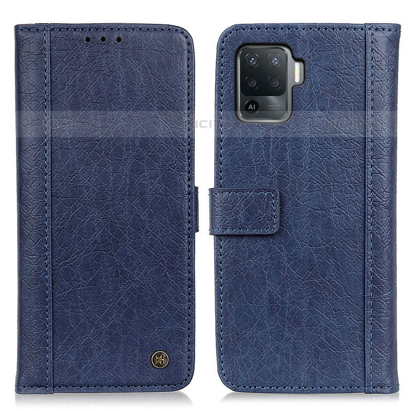 Coque Portefeuille Livre Cuir Etui Clapet M10L pour Oppo F19 Pro Bleu Plus