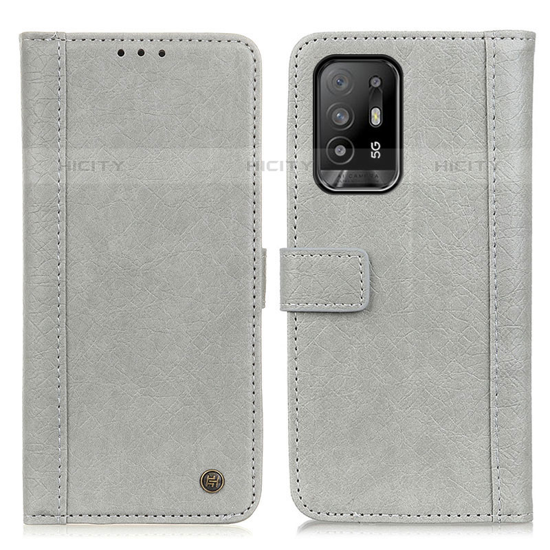 Coque Portefeuille Livre Cuir Etui Clapet M10L pour Oppo F19 Pro+ Plus 5G Gris Plus