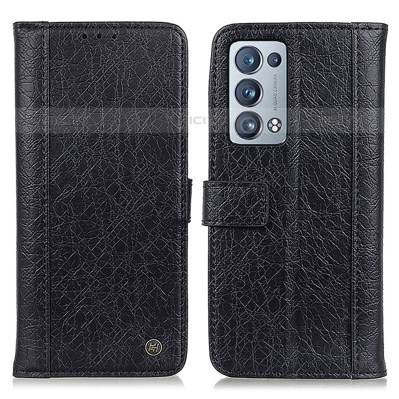 Coque Portefeuille Livre Cuir Etui Clapet M10L pour Oppo Reno6 Pro 5G Noir Plus