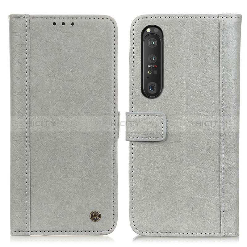 Coque Portefeuille Livre Cuir Etui Clapet M10L pour Sony Xperia 1 III Gris Plus