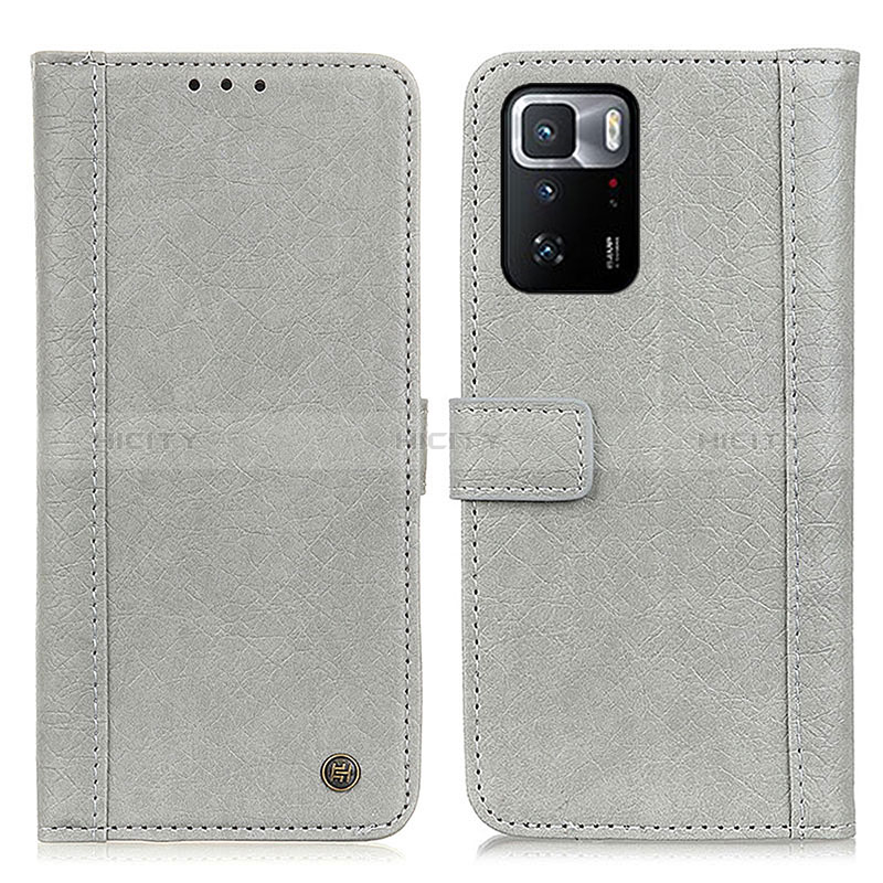 Coque Portefeuille Livre Cuir Etui Clapet M10L pour Xiaomi Poco X3 GT 5G Gris Plus