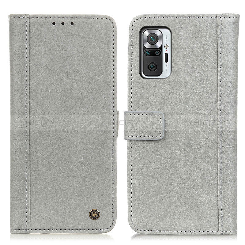 Coque Portefeuille Livre Cuir Etui Clapet M10L pour Xiaomi Redmi Note 10 Pro Max Gris Plus