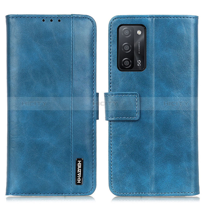 Coque Portefeuille Livre Cuir Etui Clapet M11L pour Oppo A56 5G Bleu Plus