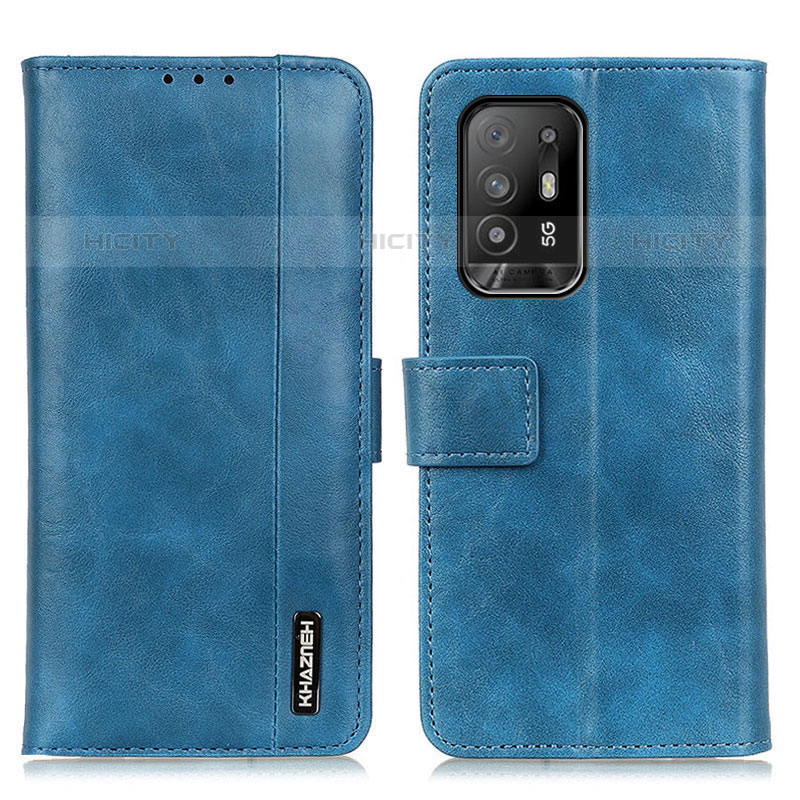 Coque Portefeuille Livre Cuir Etui Clapet M11L pour Oppo A95 5G Bleu Plus