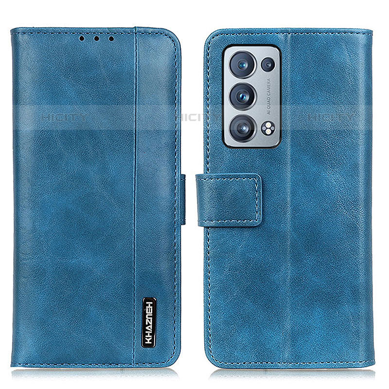 Coque Portefeuille Livre Cuir Etui Clapet M11L pour Oppo Reno6 Pro+ Plus 5G Bleu Plus