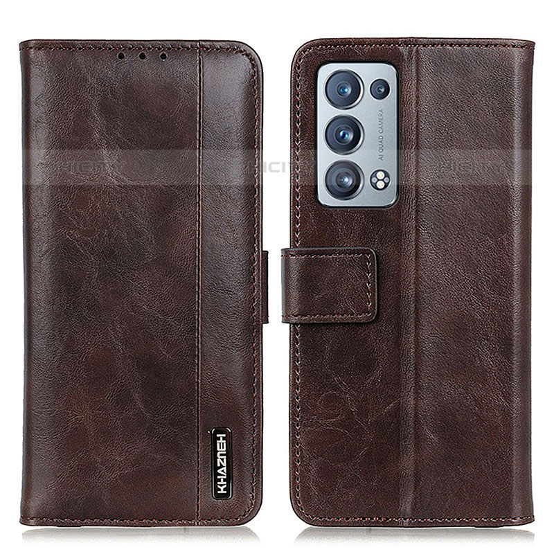 Coque Portefeuille Livre Cuir Etui Clapet M11L pour Oppo Reno6 Pro+ Plus 5G Marron Plus