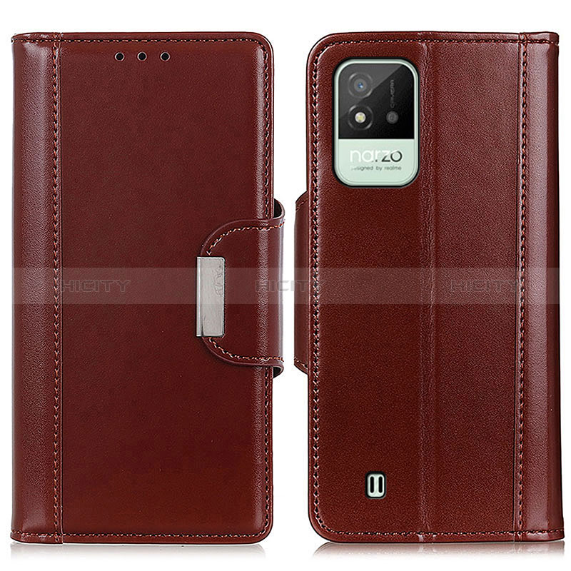 Coque Portefeuille Livre Cuir Etui Clapet M11L pour Realme C11 (2021) Marron Plus