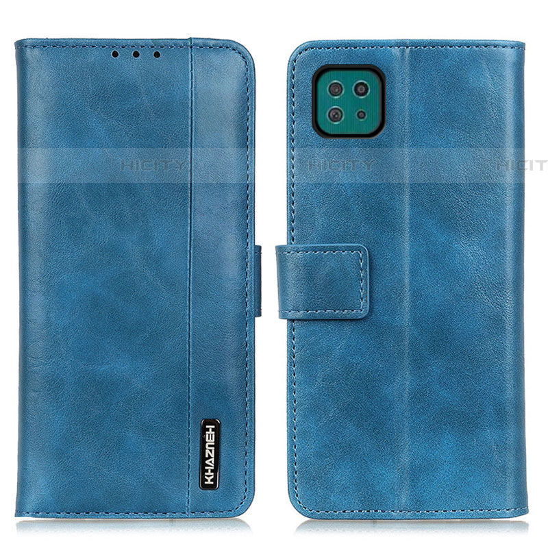 Coque Portefeuille Livre Cuir Etui Clapet M11L pour Samsung Galaxy F42 5G Bleu Plus