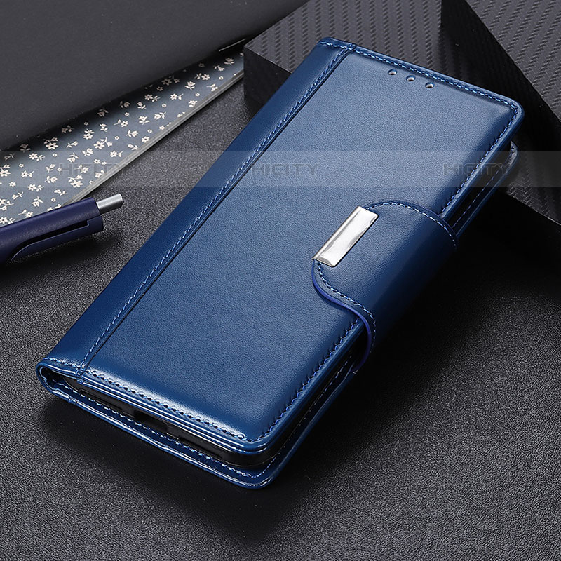 Coque Portefeuille Livre Cuir Etui Clapet M11L pour Samsung Galaxy M02 Bleu Plus