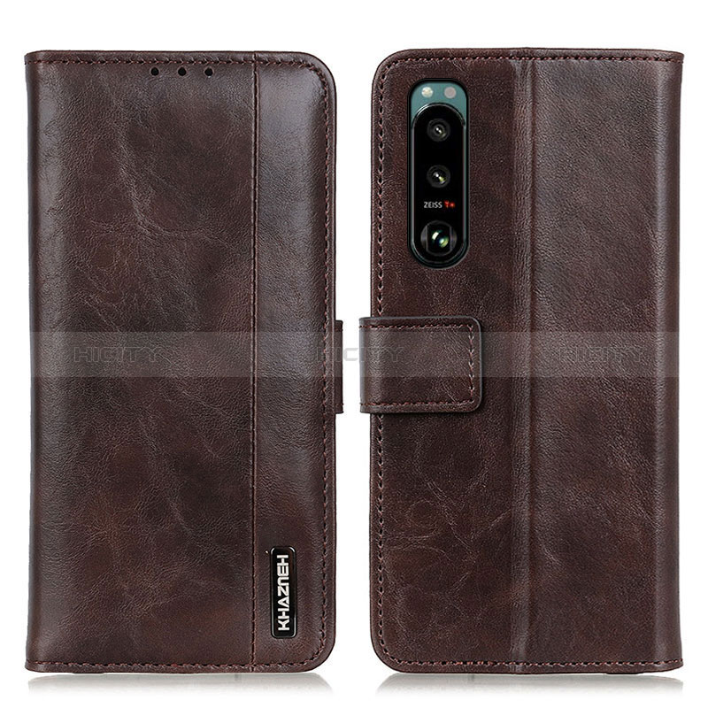 Coque Portefeuille Livre Cuir Etui Clapet M11L pour Sony Xperia 5 III SO-53B Marron Plus