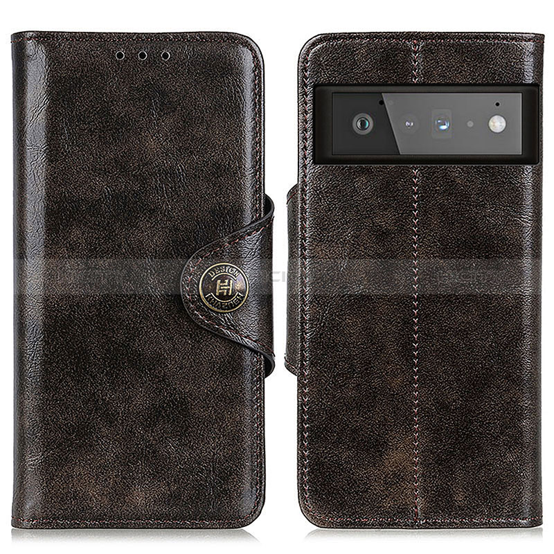 Coque Portefeuille Livre Cuir Etui Clapet M12L pour Google Pixel 6 Pro 5G Bronze Plus