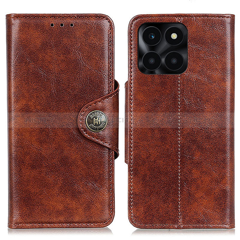 Coque Portefeuille Livre Cuir Etui Clapet M12L pour Huawei Honor X6a Marron Plus