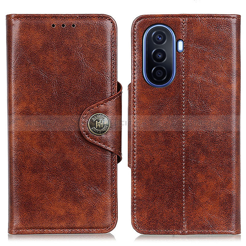 Coque Portefeuille Livre Cuir Etui Clapet M12L pour Huawei Nova Y71 Marron Plus