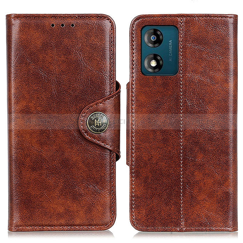 Coque Portefeuille Livre Cuir Etui Clapet M12L pour Motorola Moto E13 Marron Plus