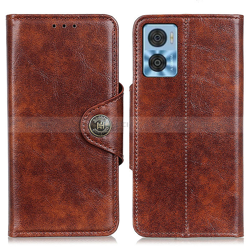 Coque Portefeuille Livre Cuir Etui Clapet M12L pour Motorola Moto E22 Marron Plus