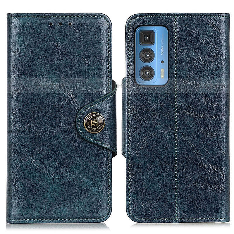 Coque Portefeuille Livre Cuir Etui Clapet M12L pour Motorola Moto Edge 20 Pro 5G Bleu Plus