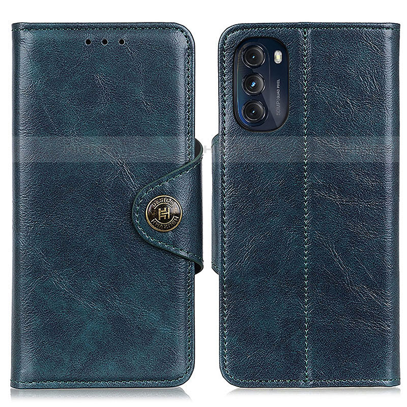 Coque Portefeuille Livre Cuir Etui Clapet M12L pour Motorola Moto G 5G (2022) Bleu Plus