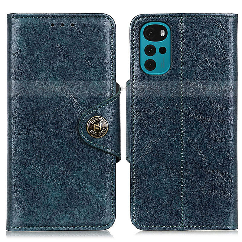 Coque Portefeuille Livre Cuir Etui Clapet M12L pour Motorola Moto G22 Bleu Plus