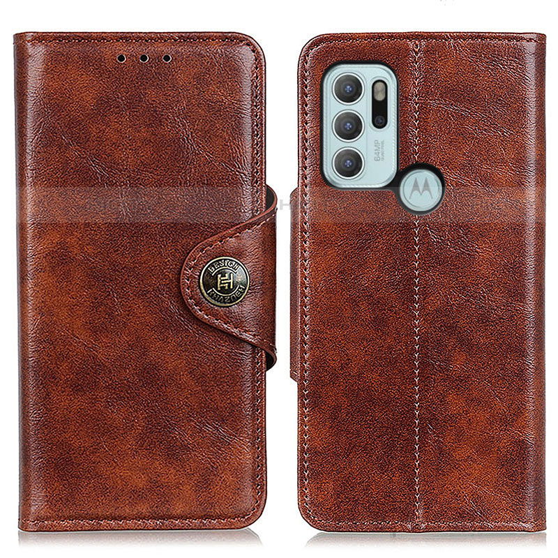 Coque Portefeuille Livre Cuir Etui Clapet M12L pour Motorola Moto G60s Marron Plus