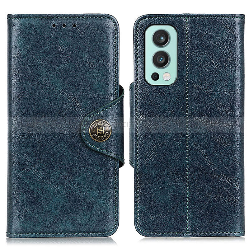 Coque Portefeuille Livre Cuir Etui Clapet M12L pour OnePlus Nord 2 5G Bleu Plus