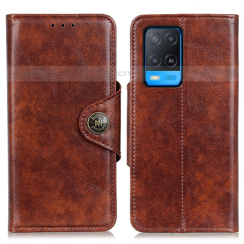 Coque Portefeuille Livre Cuir Etui Clapet M12L pour Oppo A54 4G Marron Plus