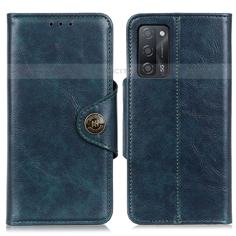 Coque Portefeuille Livre Cuir Etui Clapet M12L pour Oppo A55 5G Bleu Plus