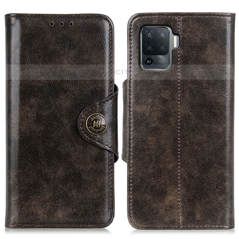 Coque Portefeuille Livre Cuir Etui Clapet M12L pour Oppo Reno5 F Bronze Plus