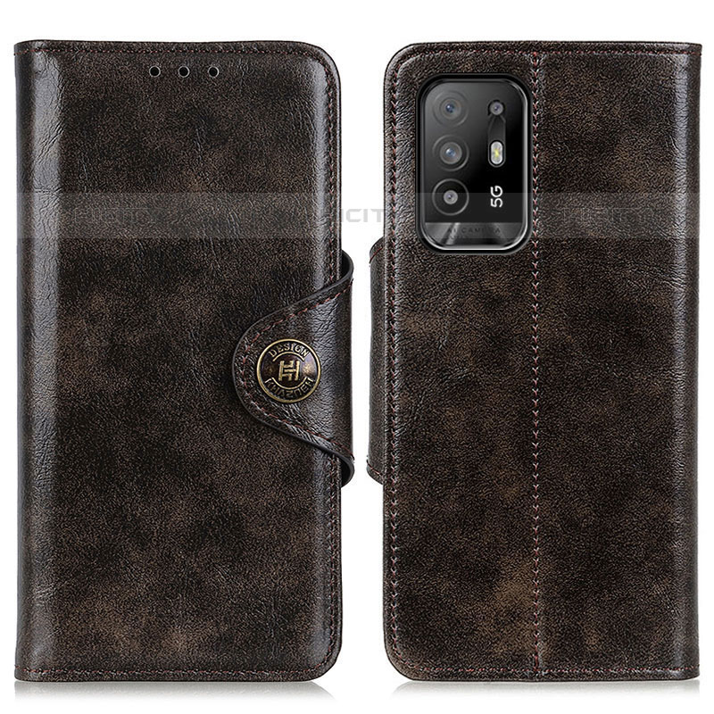 Coque Portefeuille Livre Cuir Etui Clapet M12L pour Oppo Reno5 Z 5G Marron Plus