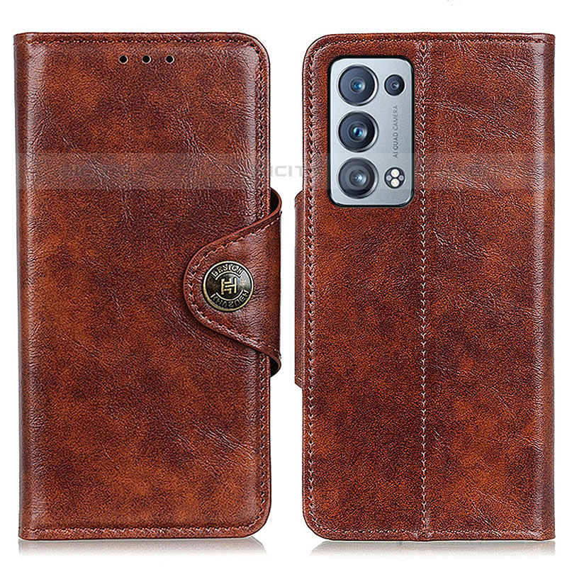 Coque Portefeuille Livre Cuir Etui Clapet M12L pour Oppo Reno6 Pro 5G Marron Plus