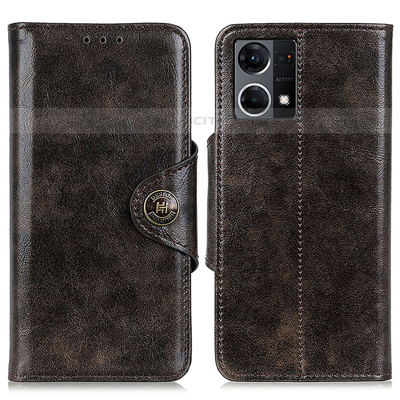 Coque Portefeuille Livre Cuir Etui Clapet M12L pour Oppo Reno8 4G Bronze Plus