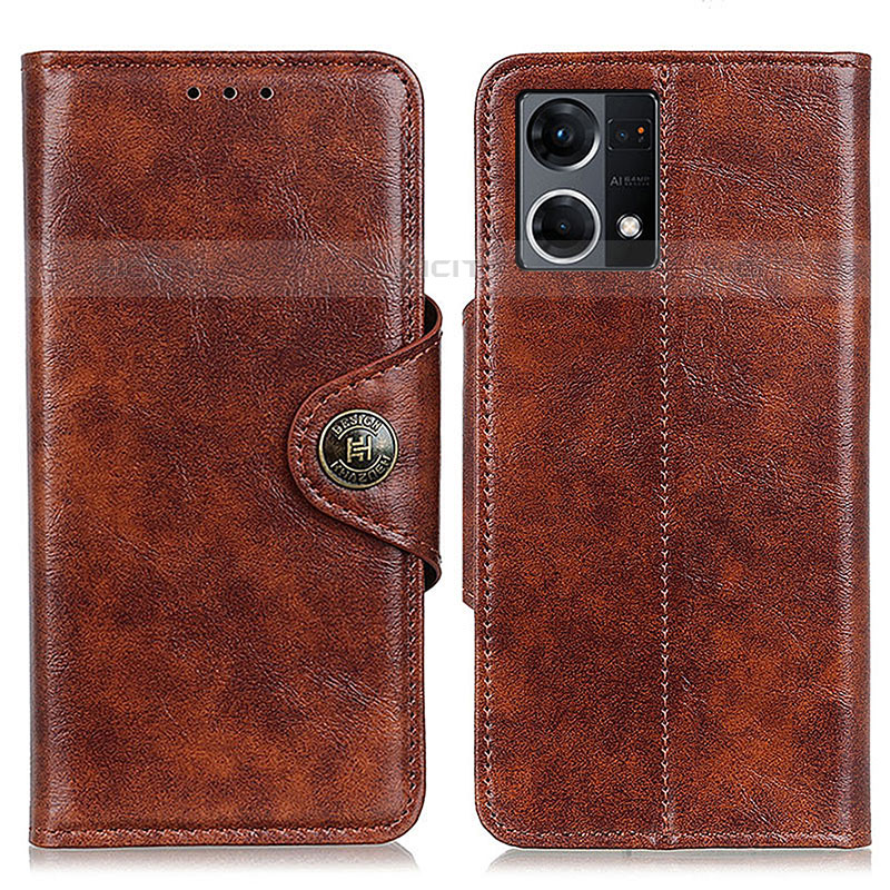 Coque Portefeuille Livre Cuir Etui Clapet M12L pour Oppo Reno8 4G Marron Plus