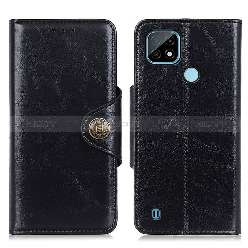 Coque Portefeuille Livre Cuir Etui Clapet M12L pour Realme C21 Noir Plus