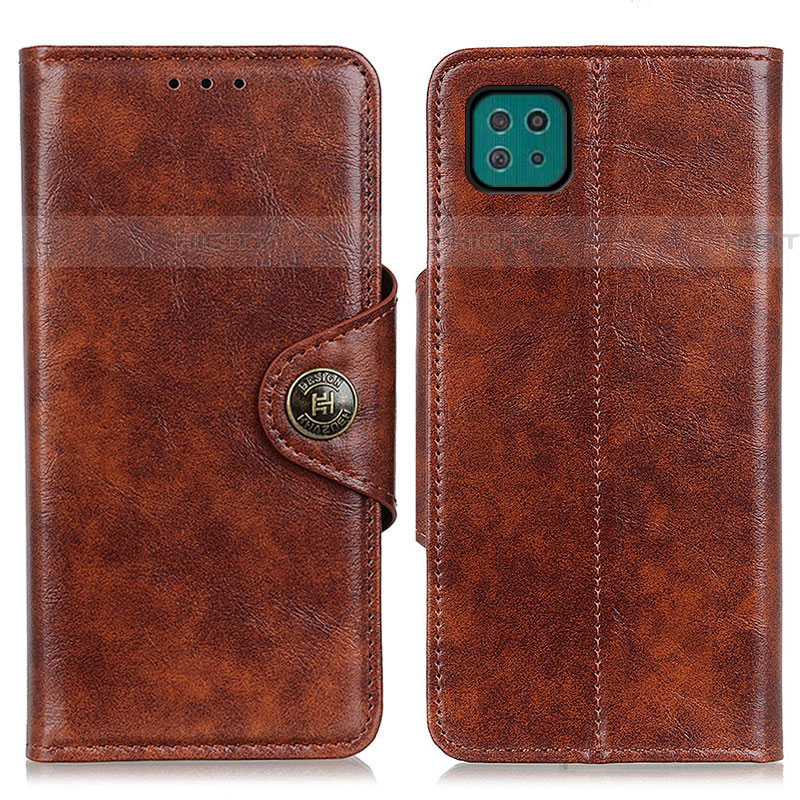 Coque Portefeuille Livre Cuir Etui Clapet M12L pour Samsung Galaxy F42 5G Marron Plus