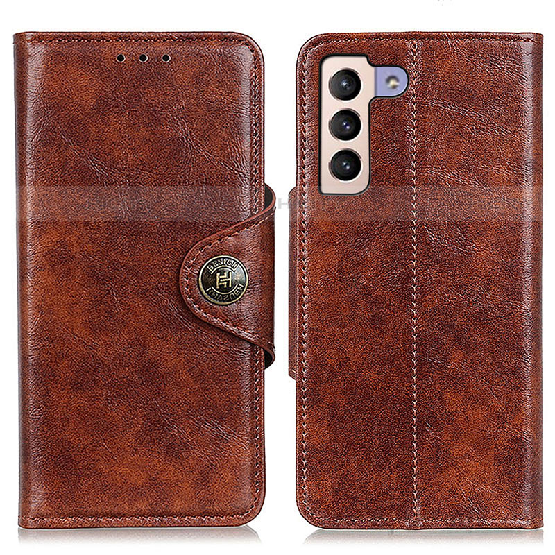 Coque Portefeuille Livre Cuir Etui Clapet M12L pour Samsung Galaxy S21 5G Marron Plus